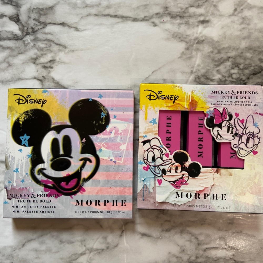 NEW Morphe Mickey & Friends Eyeshadow Palette and Lipstick Set